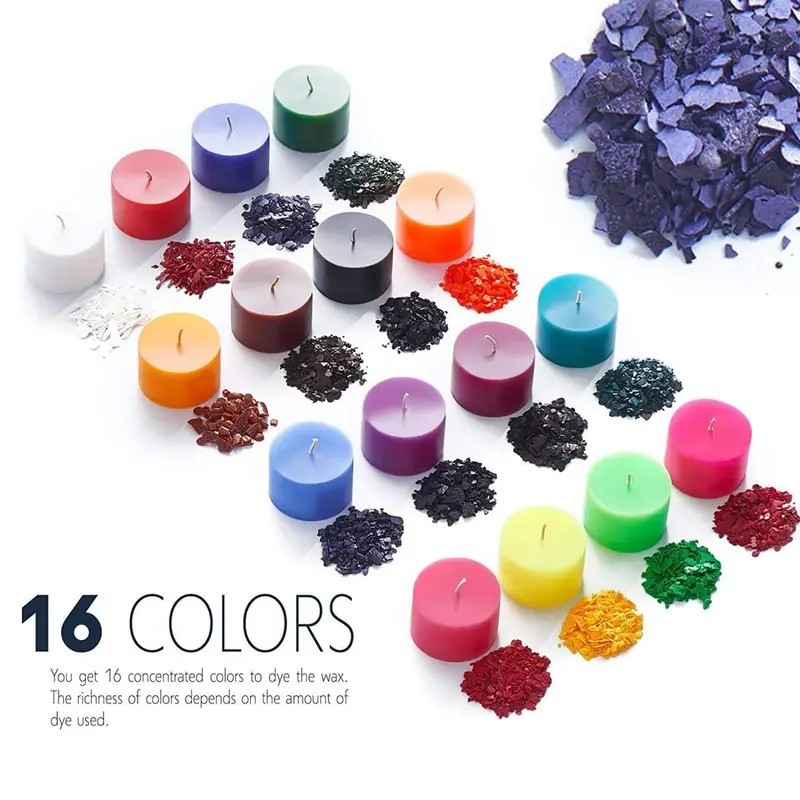 Candle Dye Chip - 양초 염료 키트 - 16가지 생생한