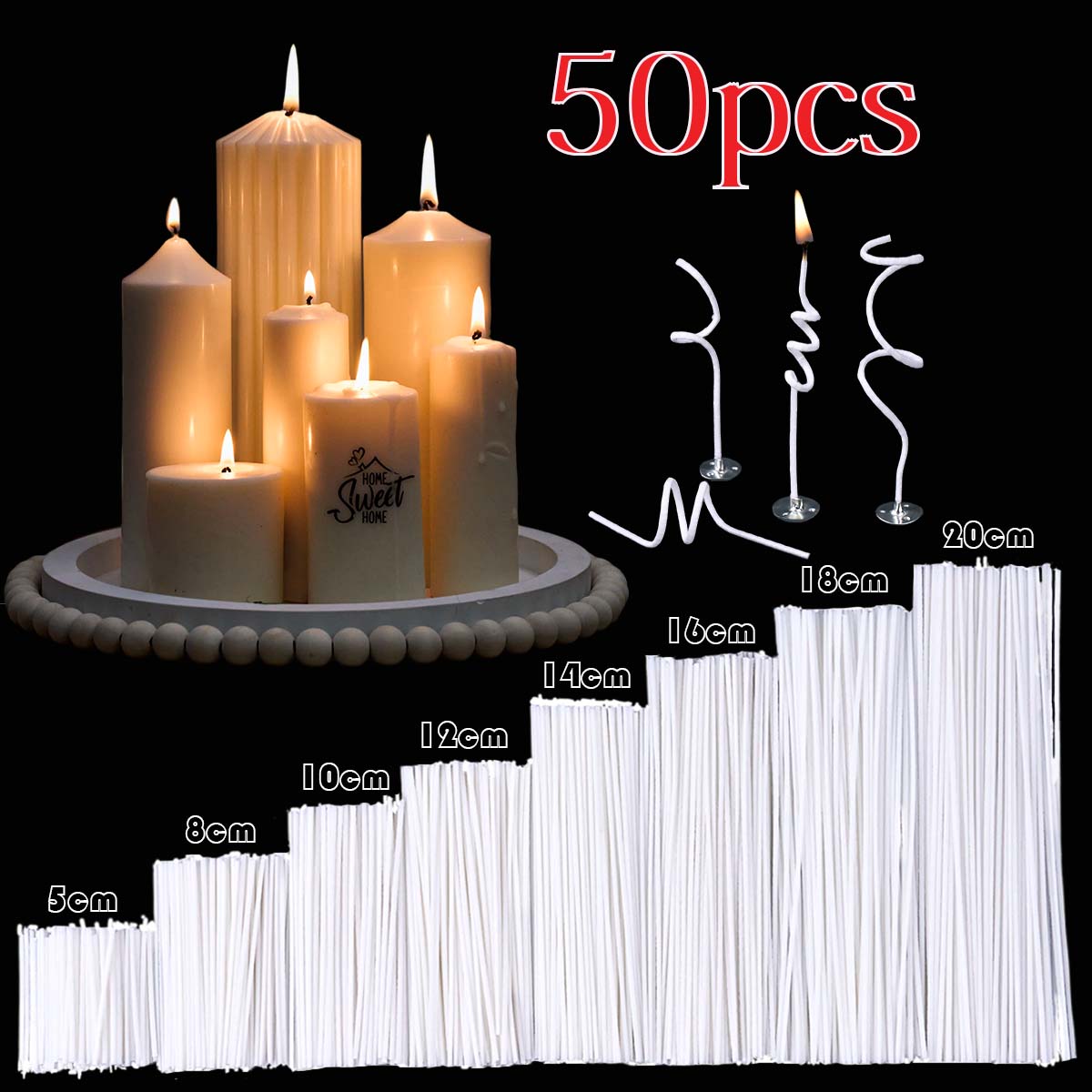 Candle Making Instructions - 50개입 5-20cm 양초 심지 왁스 코튼