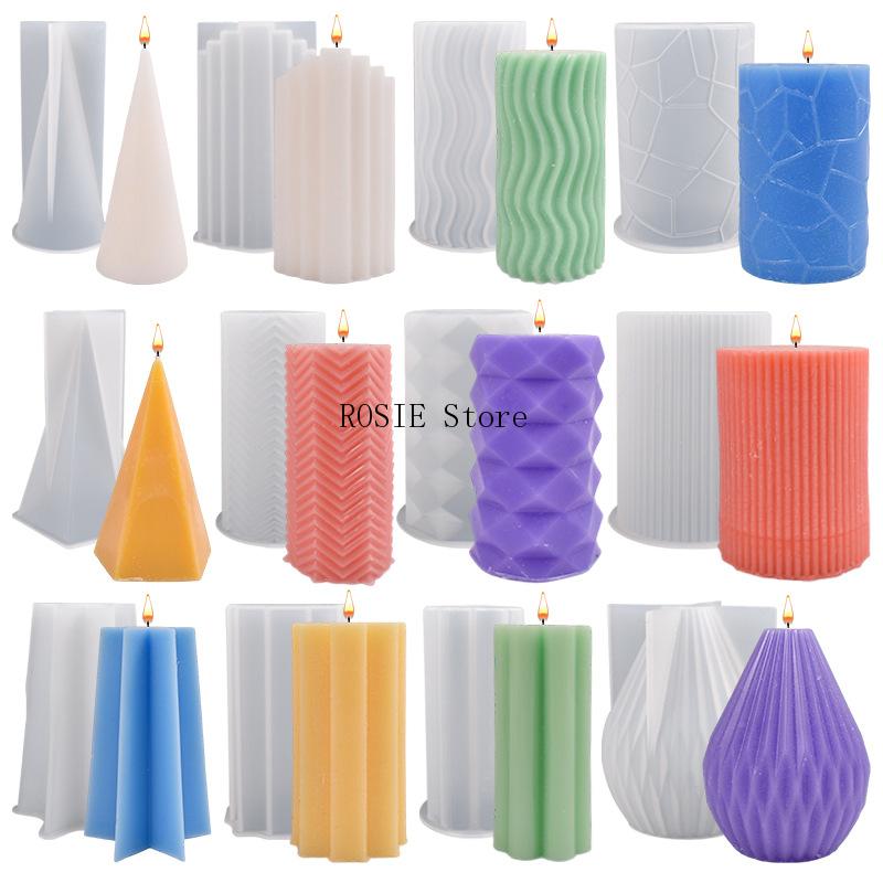 Candle Making For Beginners - 실린더 실리콘 양초 금형 DIY 스트라이프
