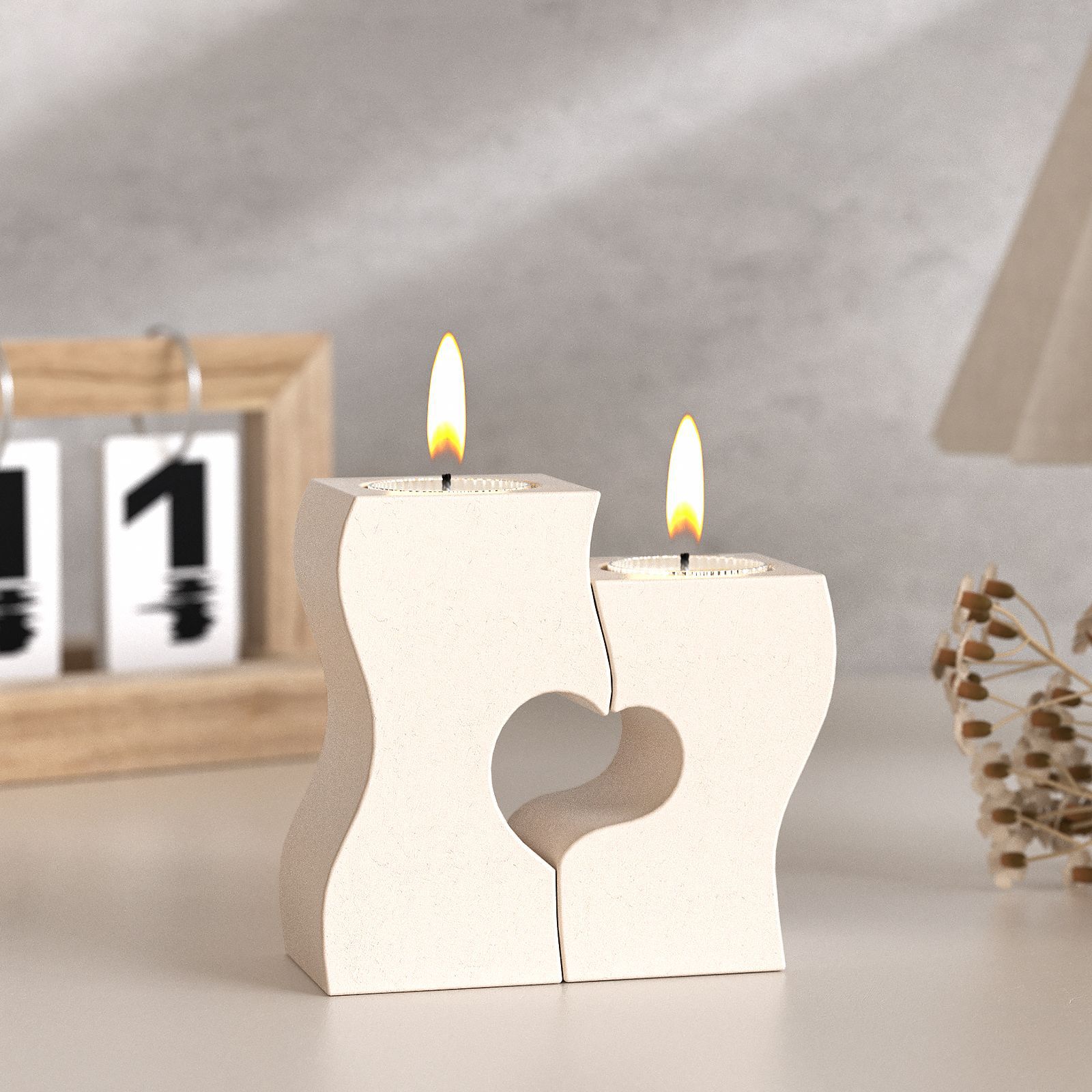 Candle Making Moulds - S 하트 촛대 실리콘 몰드 DIY