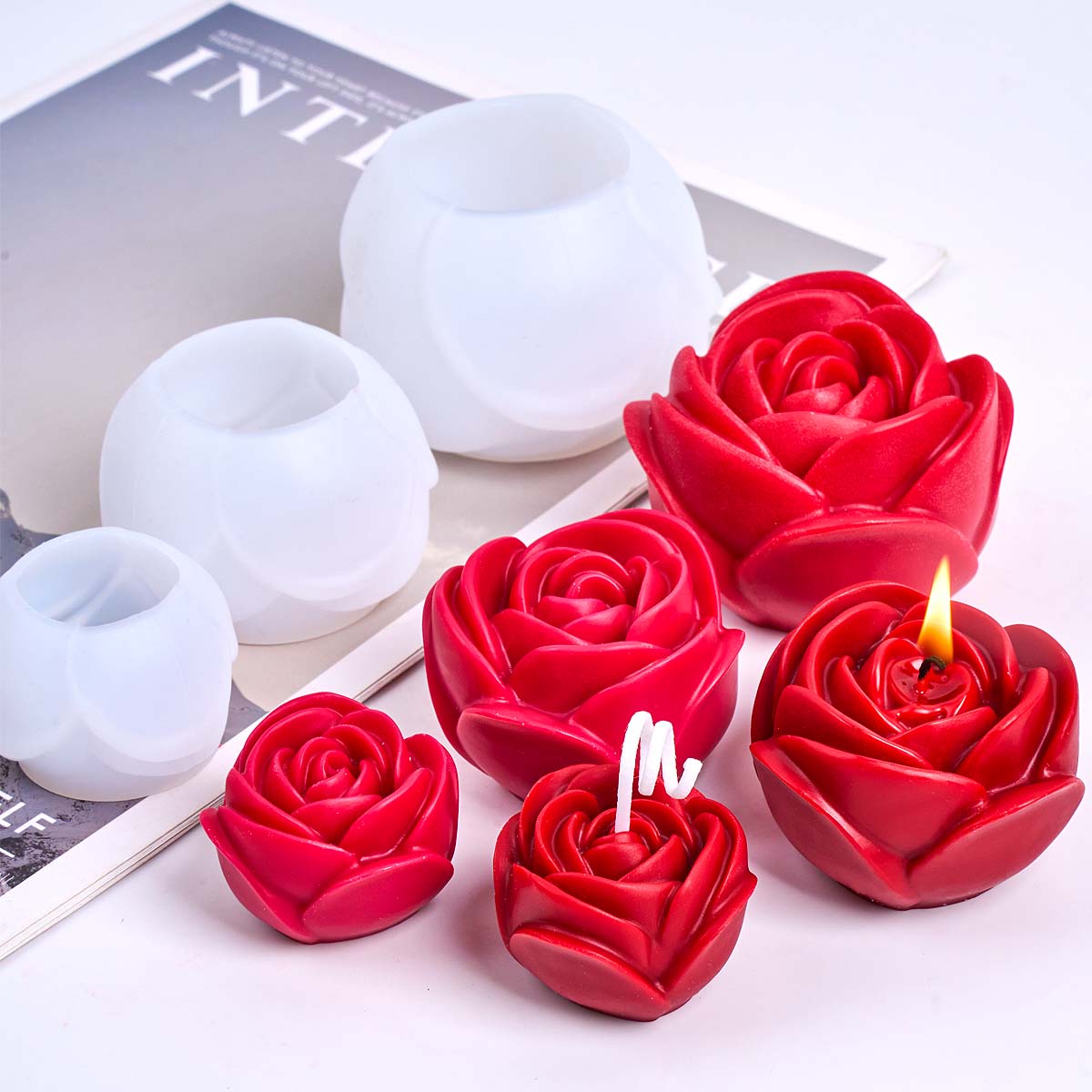 Candle Making For Beginners - 3D 꽃 모양 실리콘 양초 금형