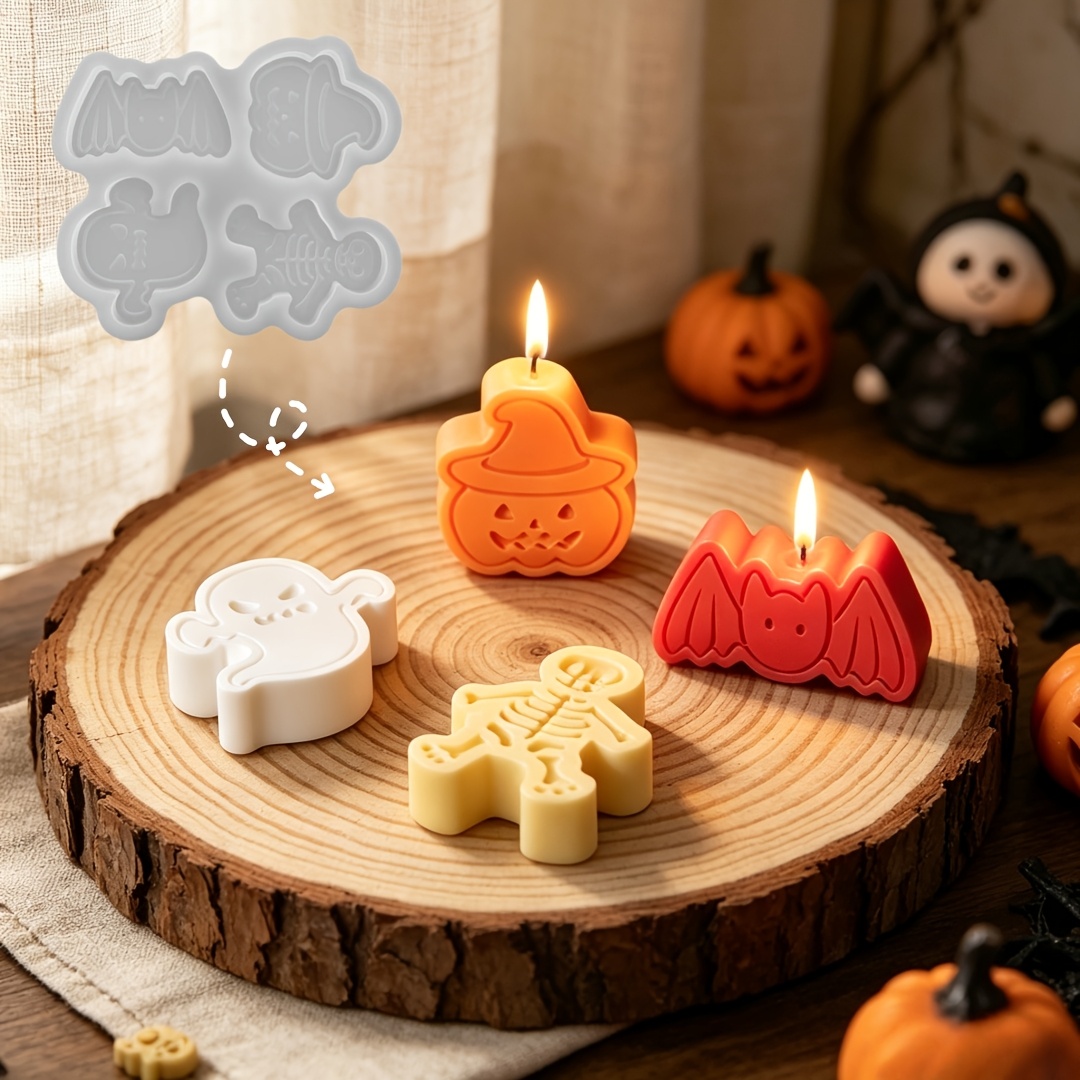Candle Making Moulds - 4구 실리콘 레진 몰드 세트 (DIY