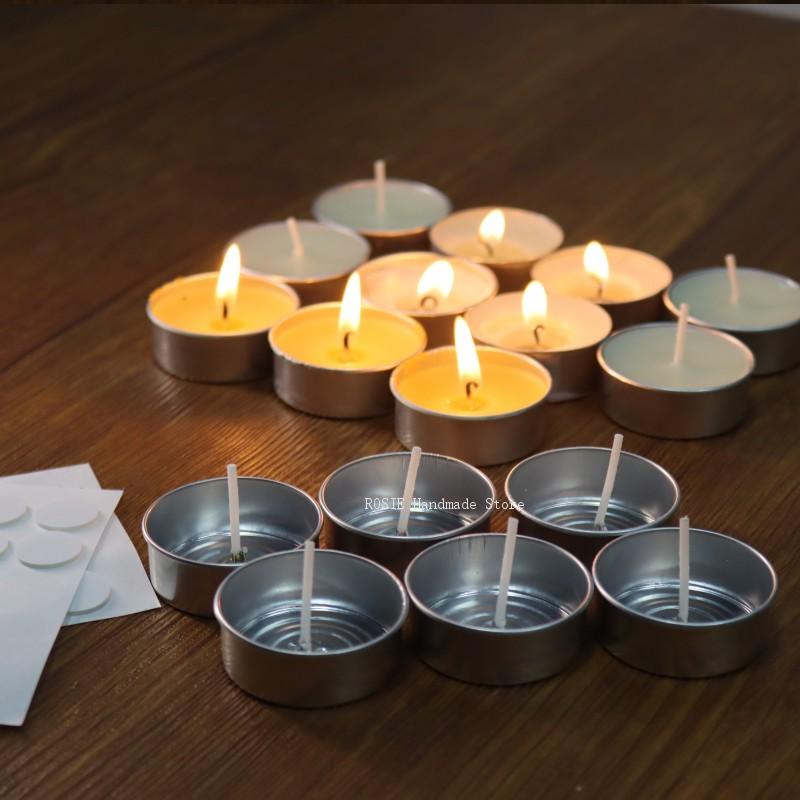 100 심지 100 스티커 포함 빈 차 왁스 원형 알루 - Candle Making Jars 리뷰 및 가격