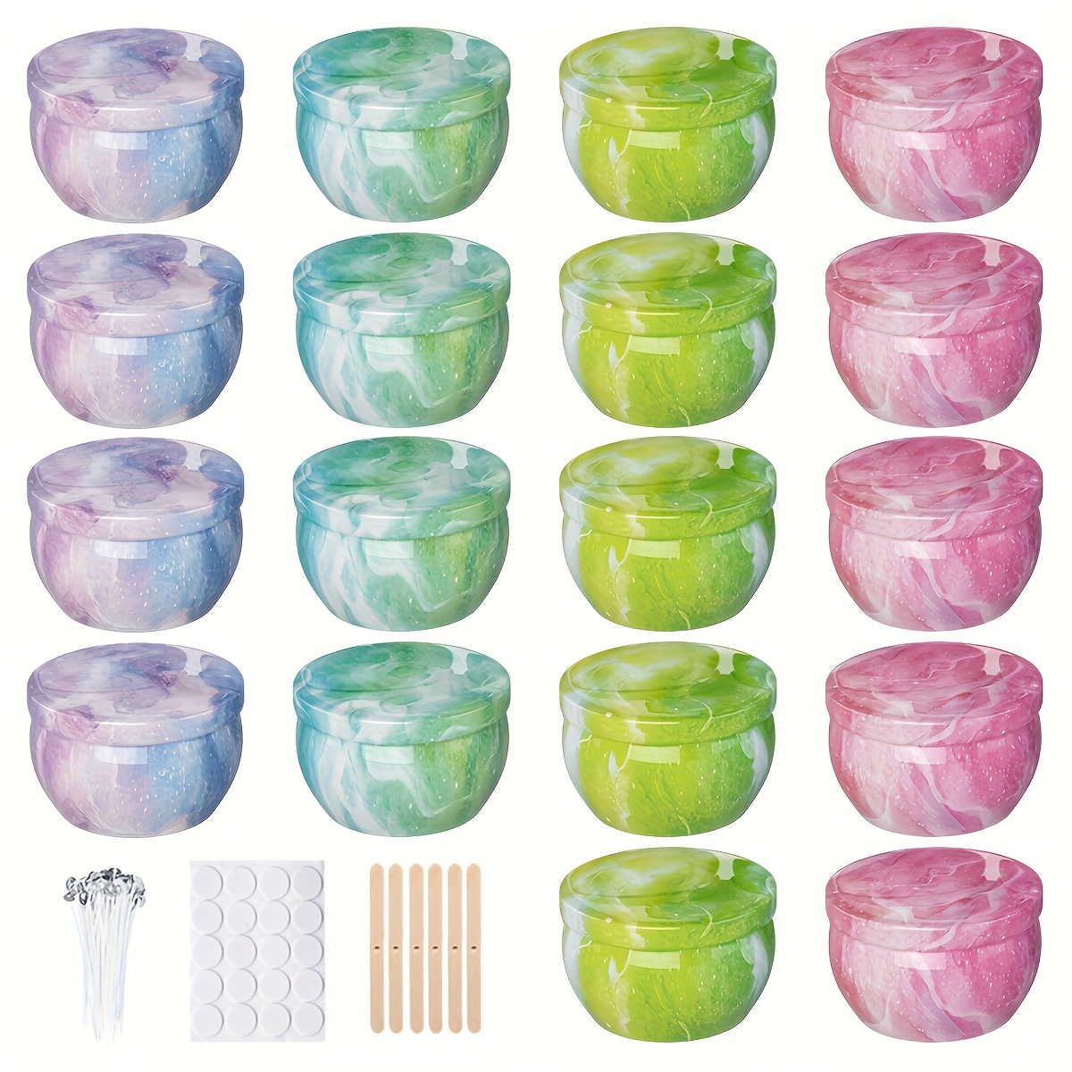 별이 빛나는 하늘 무늬 금속 빈 캔들 용기, 6개입 2 - Candle Making Jars 리뷰 및 가격