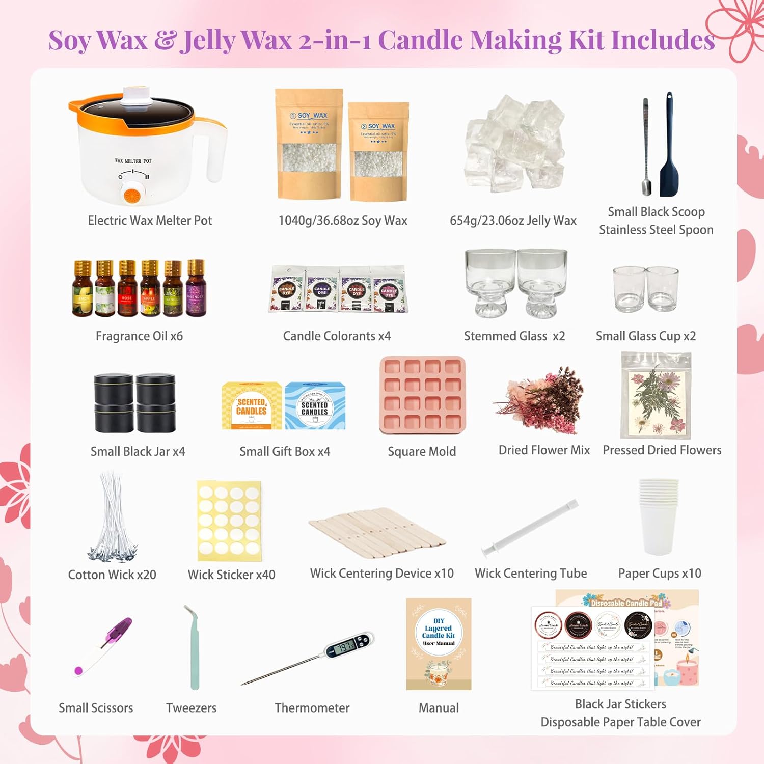 2-in-1 소이 & 젤리 왁스 DIY 초보자 및 성인 - Candle Making For Beginners 리뷰 및 가격