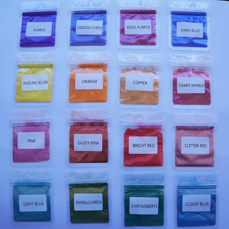 16색 마이카 파우더 세트, 1팩당 천연 색소 1그램, - Candle Dye Chip 리뷰 및 가격