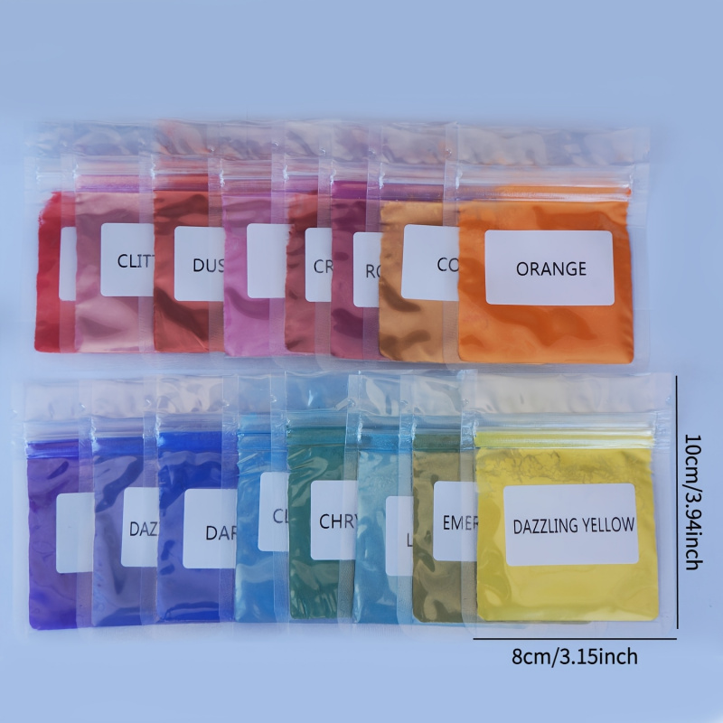 16색 마이카 파우더 세트, 1팩당 천연 색소 1그램, - Candle Dye Chip 리뷰 및 가격