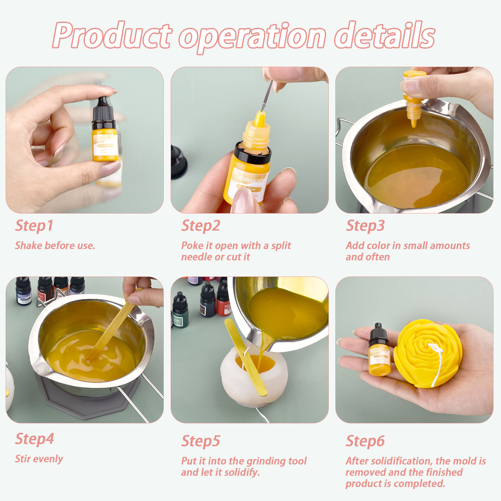 5ml/병 양초 왁스 안료 착색제 무독성 간장 양초 왁 - Candle Dye Chip 리뷰 및 가격