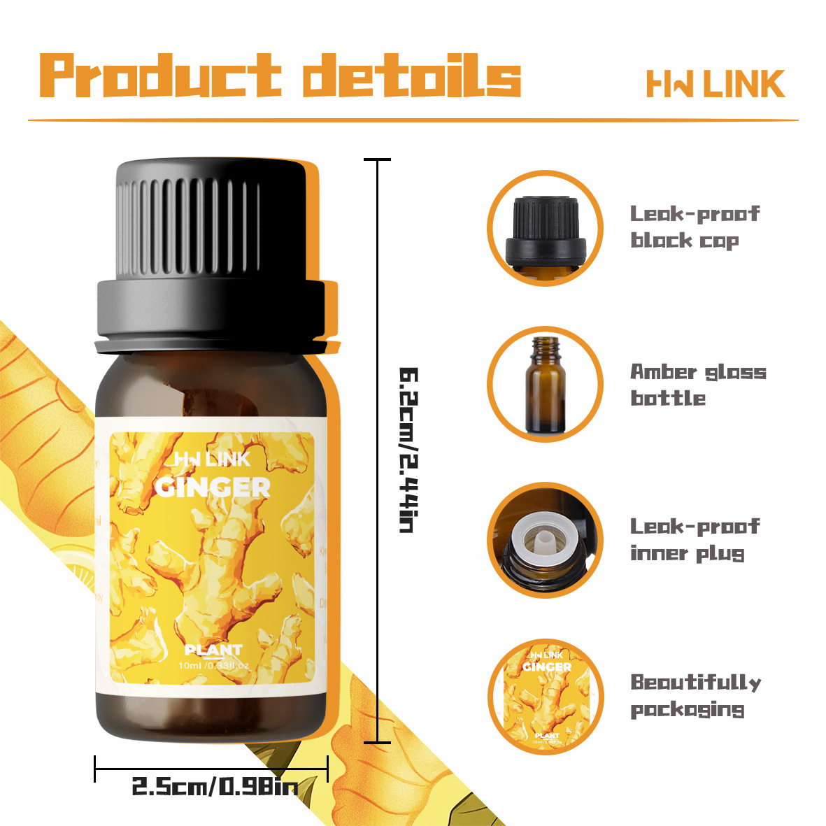 생강 오일 순수 천연 생강 에센셜 오일 - 캔들 제작, - Candle Making Oils 리뷰 및 가격