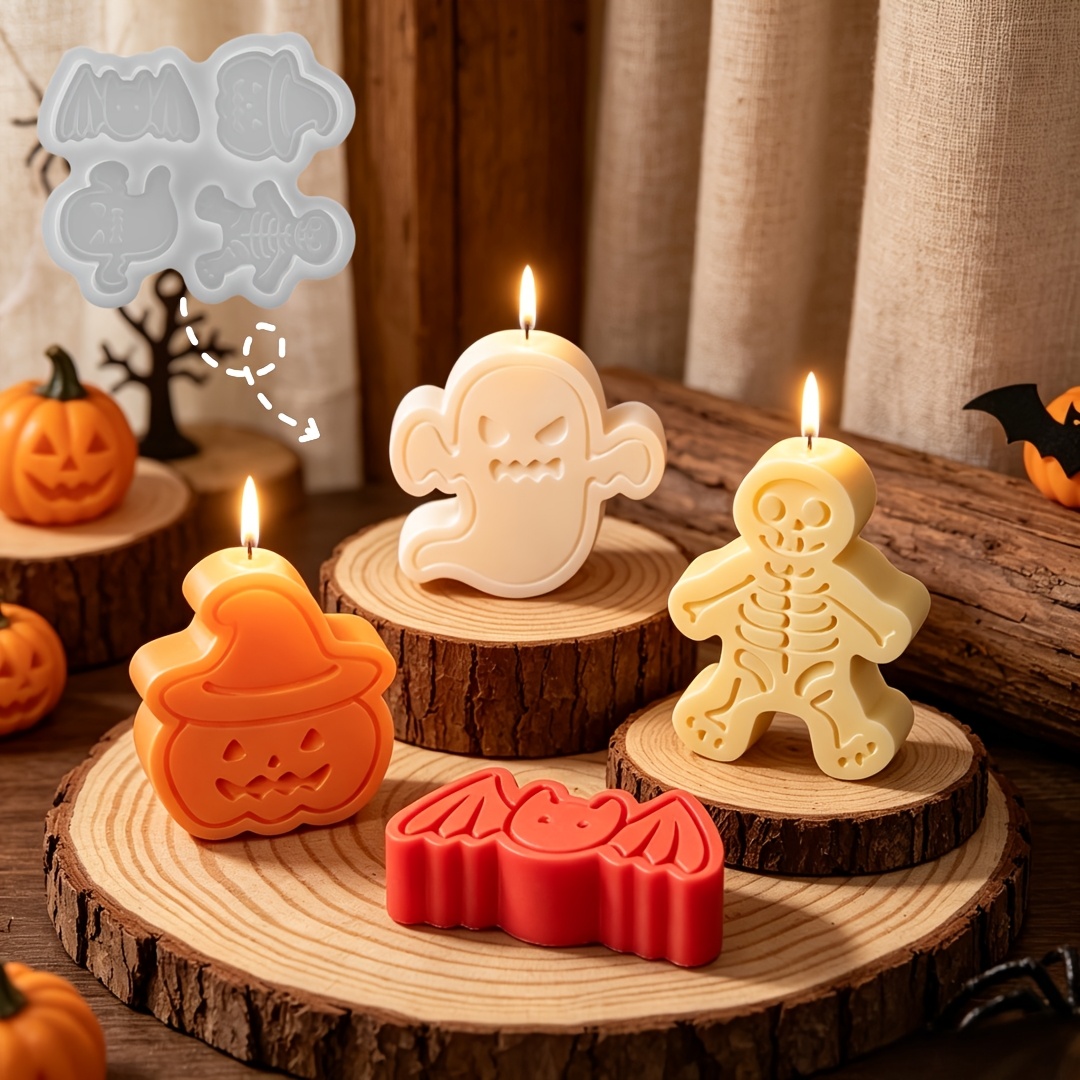 4구 실리콘 레진 몰드 세트 (DIY 점토 유령, 호박 - Candle Making Moulds 리뷰 및 가격